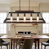 Rustic Rectangular Wood Chandelier for Dining Room