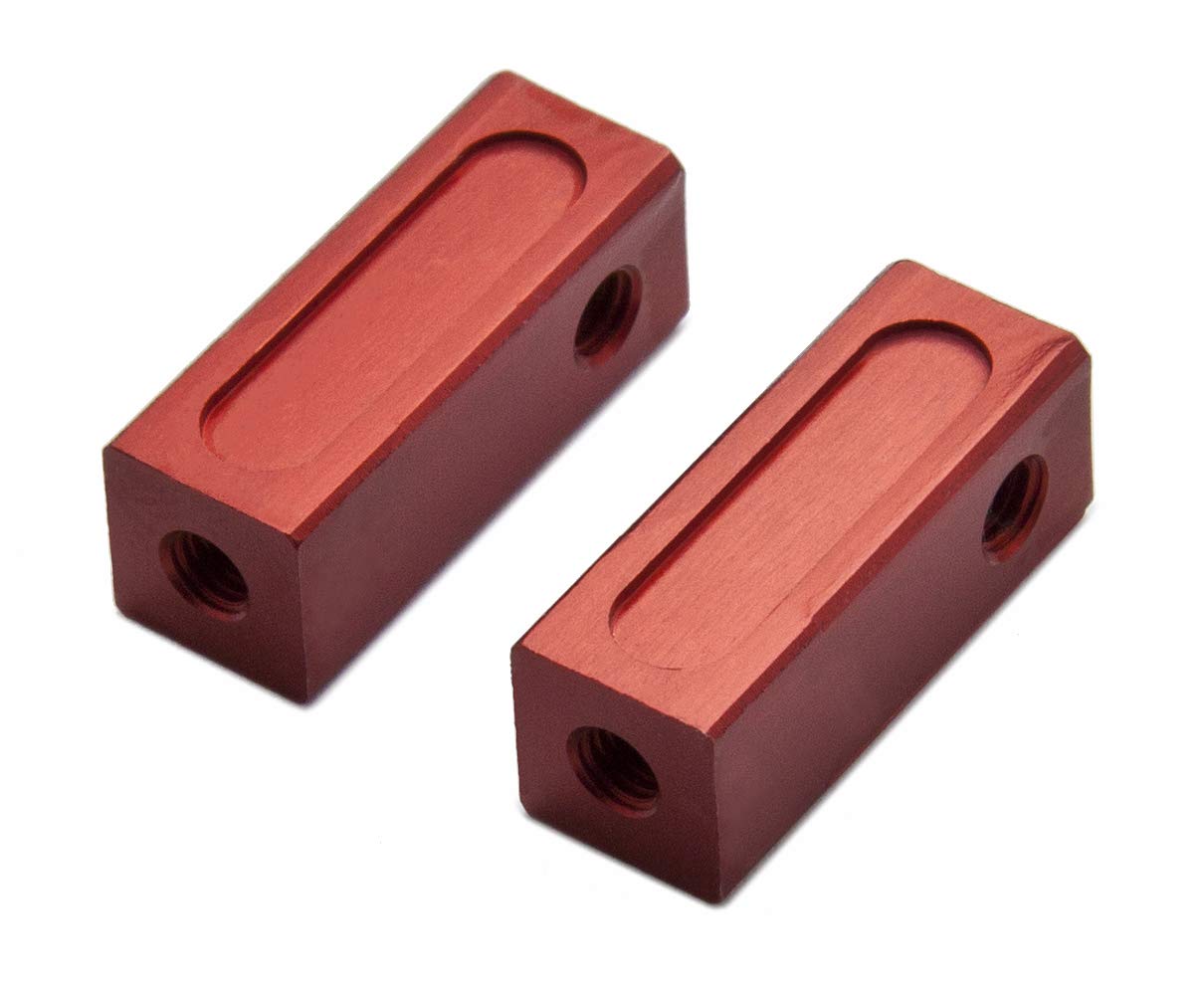 PrecisionGeek 53596 Aluminium Servo Stays Short – Red Anodised Replacement for Tamiya TA03 TA04 TB01 TNS TG10 – CNC Alloy Servo Mount Upgrade – Red — image 1
