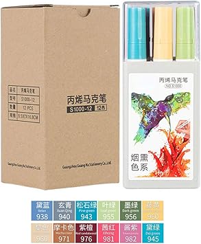 Amazon Com 12 Colors Marker Pens Acrylic Paint Markers For Kids Highlighter Pen Set Diy Graffiti Glass Drawing Sketching Highlighting Office Products