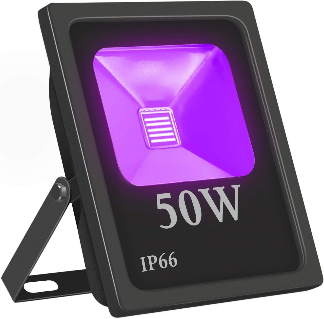 UV Black Light, InBrave 50W High Power UV LED Flood Light with Ultraviolet Black Light Bulbs 85V-265V AC IP66 Waterproof for Blacklight Parties Curing Glue Fishing Aquarium with US Plug (50W)
