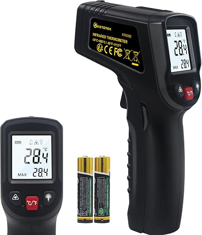 KETOTEK Infrared Thermometer Non Contact Digital Laser Temperature Gun -50C to