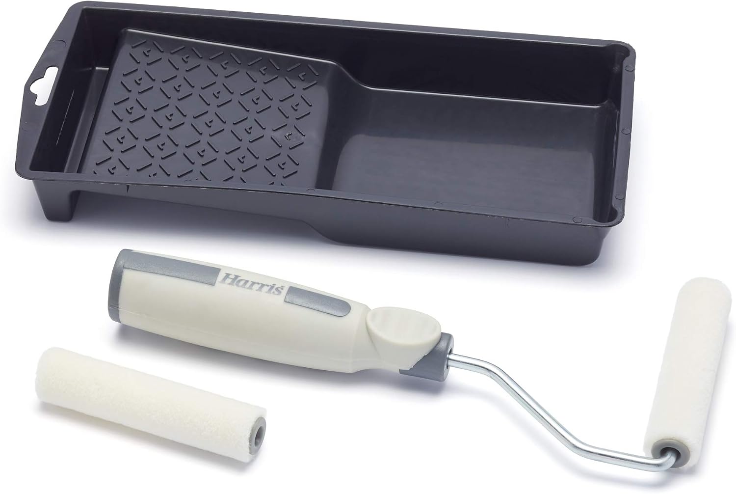 Harris Seriously Good Woodwork Stain & Varnish Mini Roller Set including Tray and Frame, 4", Black, 39 x 18.5 x 4.2 cm