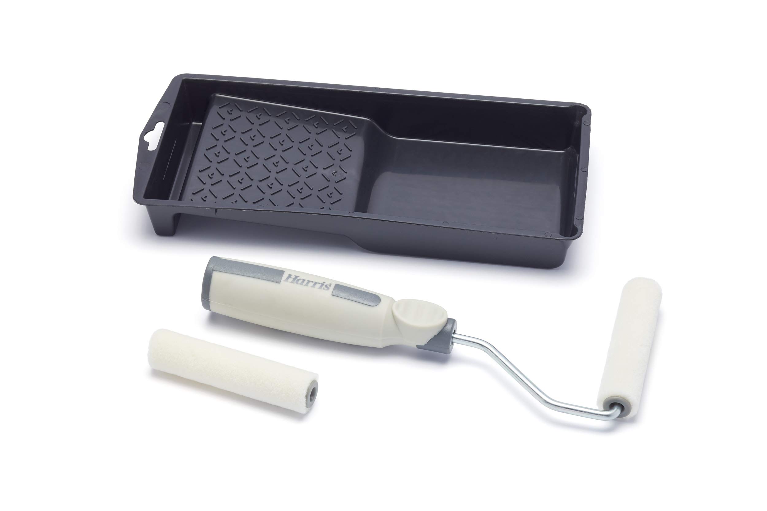 Harris Seriously Good Woodwork Stain & Varnish Mini Roller Set with Tray and Frame, 4"