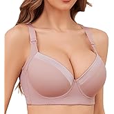 Plus Size Push Up Bras for Women Back Fat Smoothing Bra Comfort Lightly Underwire T-Shirt Bra