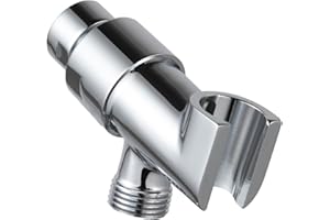 OFFO Shower Head Holder All Metal for Handheld Shower Head, Adjustable Shower Arm Mount with Solid Brass Pivot Ball, 1/2 in I