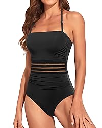 Holipick Women New Black One Piece Swimsuits Tummy