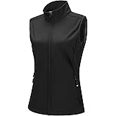 33,000ft Women's Running Vest Fleece Lined Zip Up Windproof Lightweight Softshell Vests Outerwear for Golf Hiking Sports