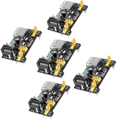 Hailege 5x 3.3V 5V Power Supply Module for MB102 Breadboard DC USB Input
