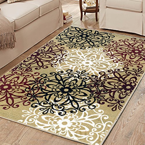 SUPERIOR Leigh Modern Floral Medallion Polypropylene Indoor Area Rug