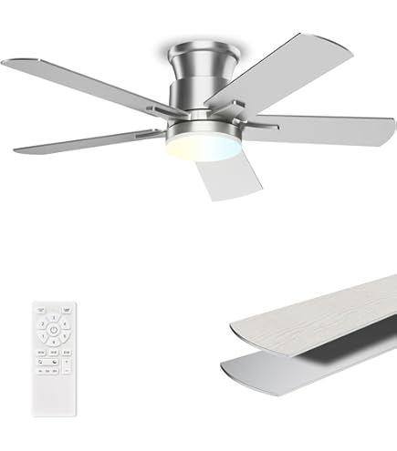 HARBOR BREEZE Mazon 44-in Brushed Nickel LED Indoor Flush Mount