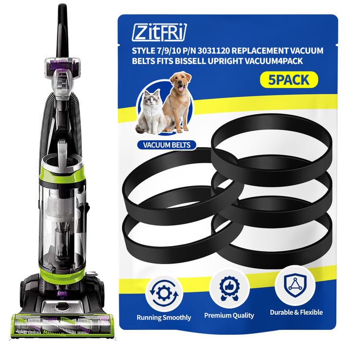 for Bissell Style 7/9/10 P/N 3031120 Vacuum Belt 5-Pack for Bissell PowerForce Helix CleanView Swivel Rewind Pet Powerlifter Pet Hair Eraser Vacuum Cleaner Rewind Parts 2031093 32074 3031123