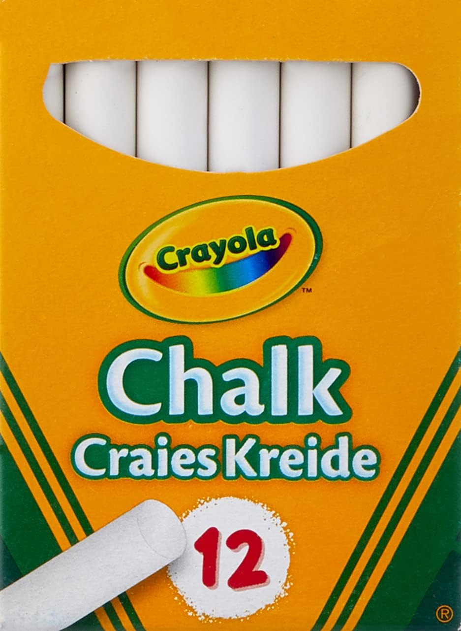 Crayola White Chalk 12ct Anti-Dust Chalkboard Chalk Sticks Classroom