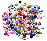 BodyJ4You 15-100PC Belly Button Rings Banana Barbells 14G Steel Flexible Bar Mix Color Body Jewelry