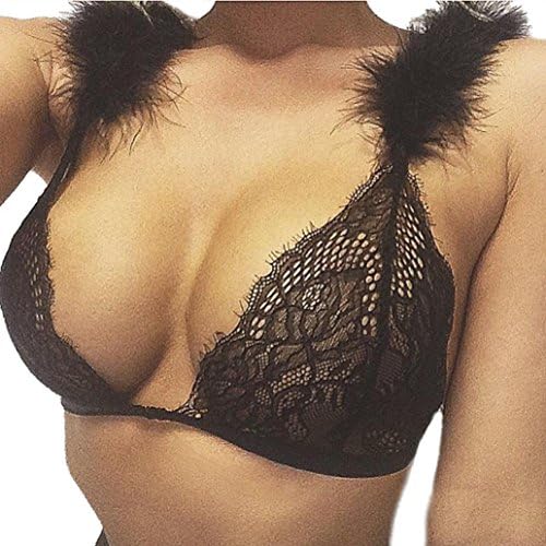 OVERMAL Women Translucent Underwear Chest Lace Vest Lingerie (L)