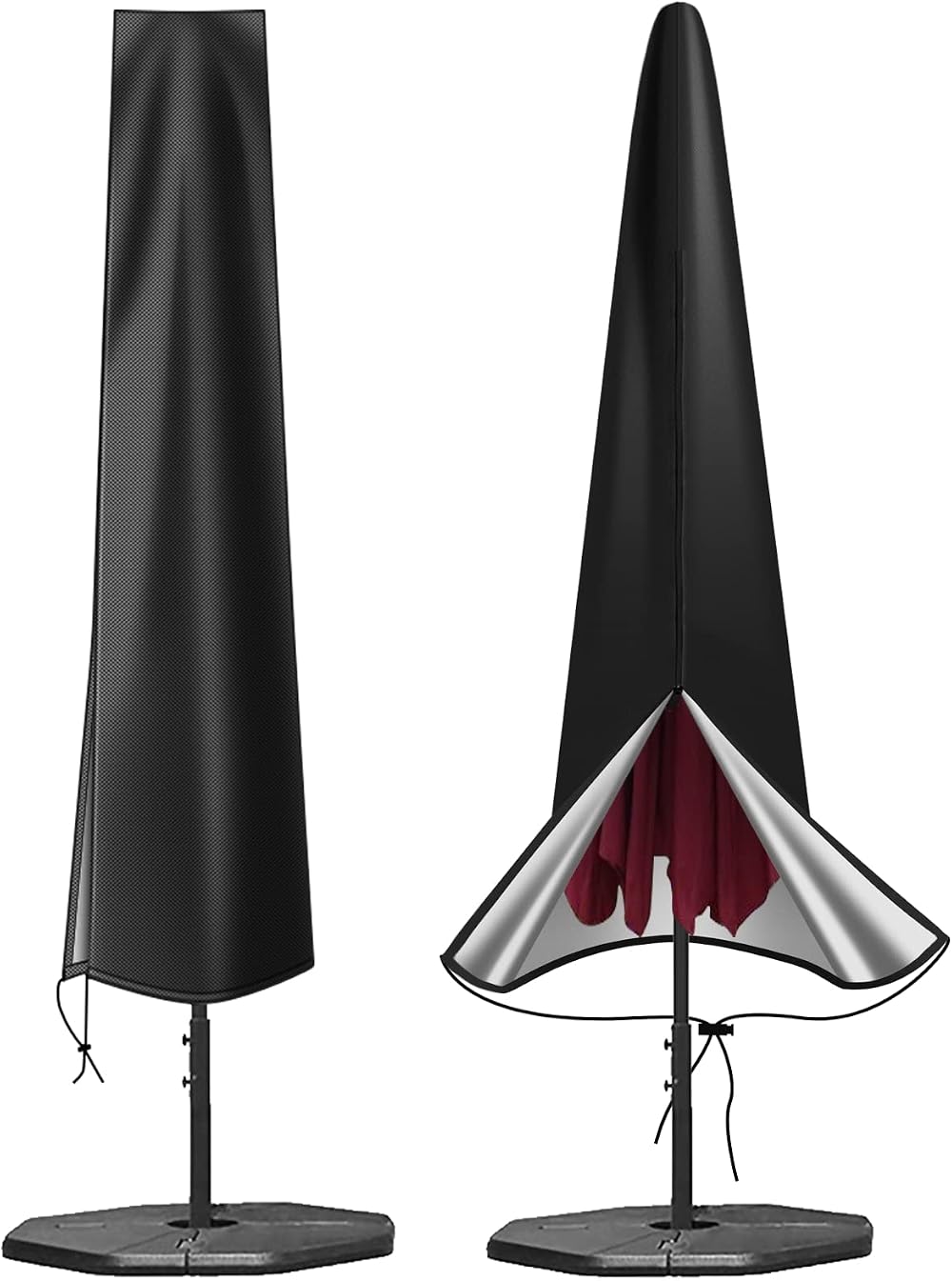 OKPOW Parasol Covers Waterproof 600D Oxford Fabric 190x30x50cm Black