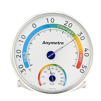 Uten Temperatur- und Luftfeuchtigkeitsmesser für Innen- und Außenbereich, Thermometer Analog-Monitor, Babyzimmer, Gewächshaus