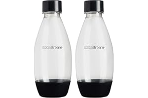 sodastream 0.5L Twin Pack Dishwasher Safe Slim Bottle (Black)