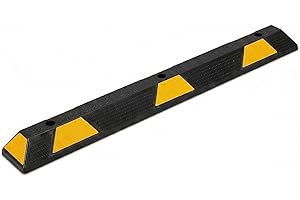 72" Heavy Duty Rubber Parking Curb, 55000 Lbs Capacity Garage Wheel Stopper with Reflective Stripes for Driveway Truck and Ve