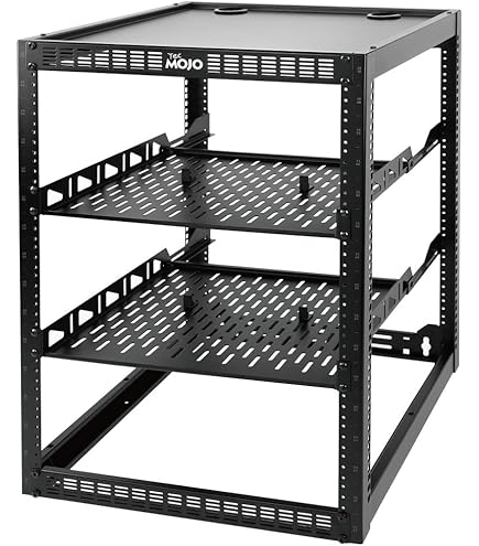 CAJ ショックマウント　16Uラック Amazon.com: TECMOJO 16U Open Frame Network Rack for IT &AV Gear