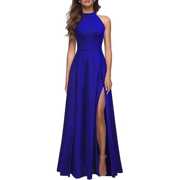 Amazon.com: WOOSEA Women's One Shoulder Sleeveless Split Bodycon Mermaid  Evening Cocktail Long Dress Royal Blue : Clothing, Shoes & Jewelry