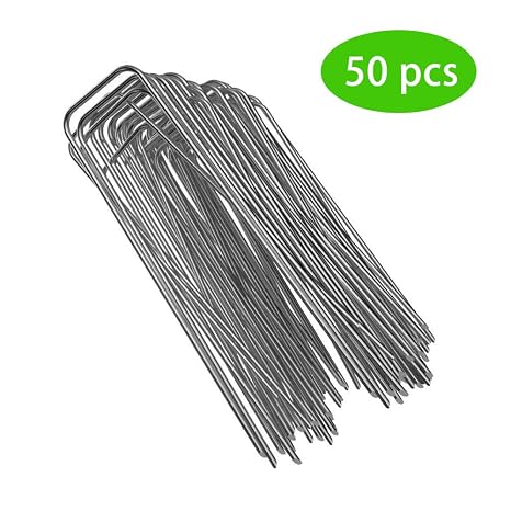 PoeHXtyy 50PCS Grapas de Paisaje Pasadores de Anclaje Estacas de ...