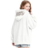 jnospne Womens Oversized Hoodies Y2k Embroidered Letter Graphic Hoodie for Teens Hooded Streetwear Sweatshirts Pullover