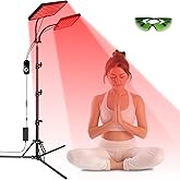 SAVILER Red Light Therapy Lamp, Infrared Light Therapy Device with Stand, 660nm Red and 850nm Near Infrared Red Light Therapy for Body and Face Pain Relief Skin Care(Dual Lamps)
