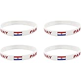 LLBFHH 4 Pcs Paraguay Paraguayans Country Flag Rubber Bracelets, National Flag Silicone Bracelet, Rubber Wristbands Patriotic Decorations Gift.