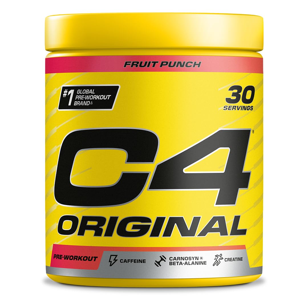 C4 Original Beta Alanine Sports Nutrition Bulk Pre Workout Powder for Men & Women | Best Pre-Workout Energy Drink Supplements | Creatine Monohydrate | Fruit Punch | 30 Servings