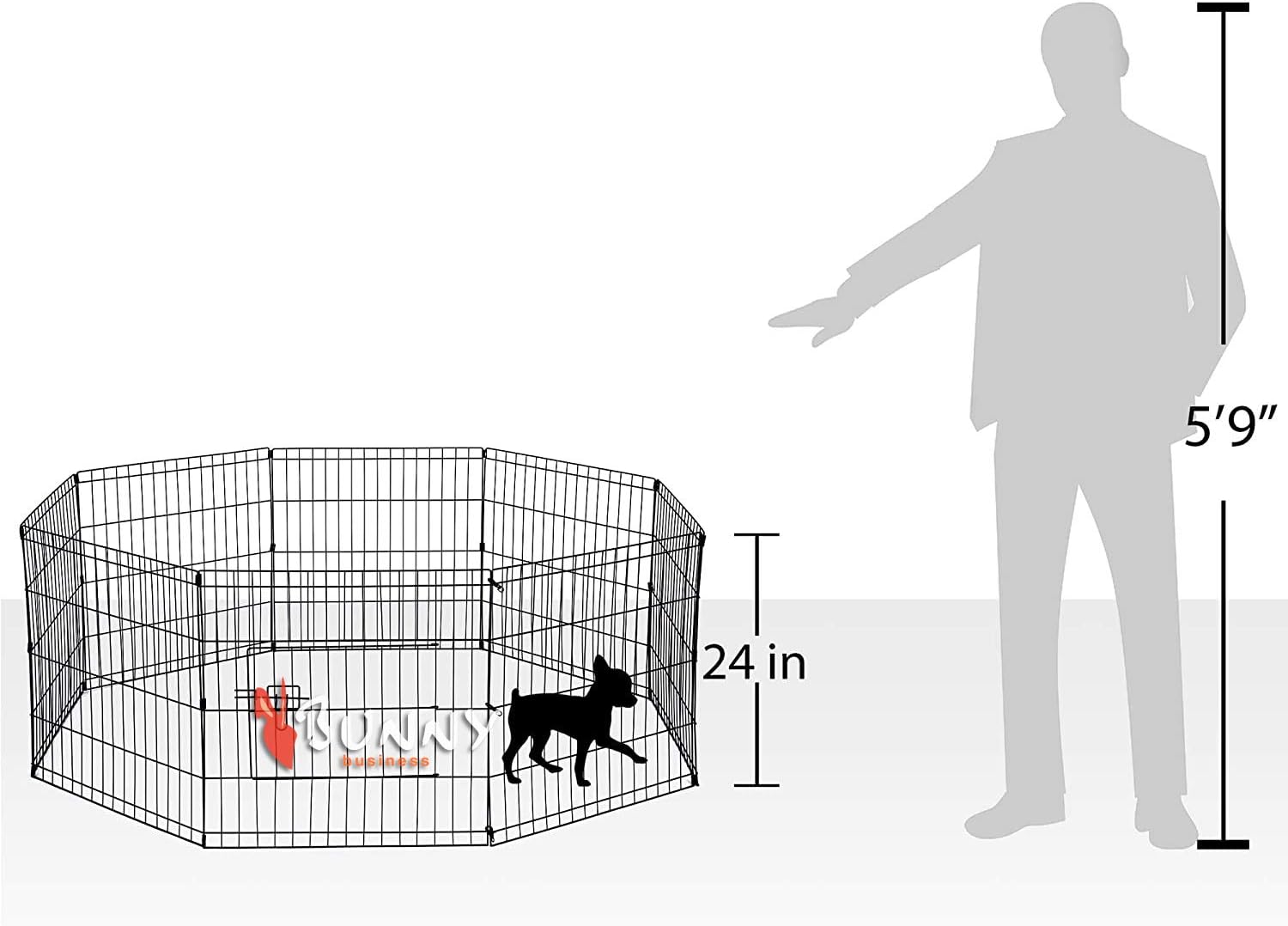 BUNNY BUSINESS 8 Panel Playpen Suitable for Rabbits/Guineas/Dogs and Cats, Small, Black - Image 5