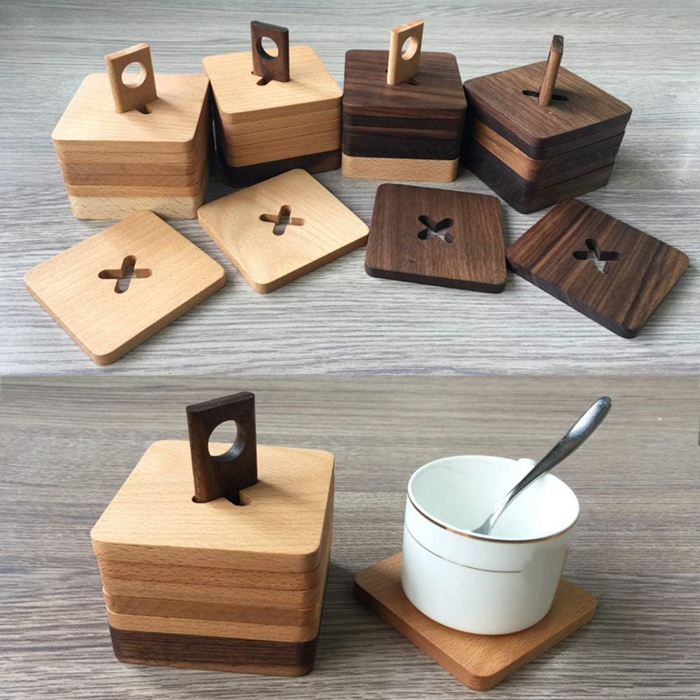 Ebestus Wooden Manual Salt Pepper Grinder, Adjustable Stand-Tall Salt Shaker, Kitchen Mill Tool for Black Pepper, Spice, Raw, Sea Salt