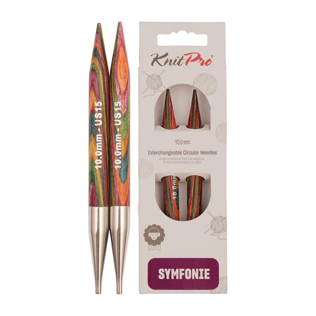 KnitPro Symfonie Interchangeable Circular Needles 5" (13cm) | 10.00mm