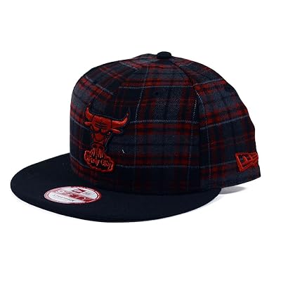 NBA Chicago Bulls New Era Tartan BlackRed Strapback Hat