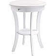Winsome Sasha Round Accent Table with Drawer and Shelf, for Bedroom, Living Room, White