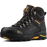SUREWAY Men's Waterproof Steel/Soft Toe 6" Work Boot, Slip Resistant Leather Ankle Safety Boot for Construction,Roofing & Hunting,Comfort & Durability