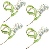 4 Pcs Lily of The Valley Flower Hair Clips, Orchid Hair Clamps, Metal Hairpin, Lily Flower Jaw Clamp Hair Styling Hair Accessories for Thick Thin Hair, Women Hair Clips