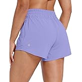 HeyNuts Agile Running Shorts for Women, High Waisted Athletic Shorts Lined Workout Shorts with Zipper Pocket 4"