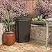 Suncast 30 Gallon Resin Outdoor Hideaway Patio Trash Can, Java