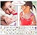 Glitter Temporary Tattoos for Girls - 6 Sheets Fun Sparkle Stickers - 60+ Shining Fairy Heart Butterfly Feathers Fake Tattoo Designs - Rainbow Flash Waterproof Transfers - Great Party Favors