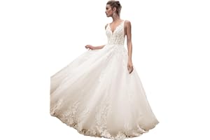 BOFDUFO Wedding Dress for Bride Boho Beach Lace Appliques Mermaid Bridal Gowns with Train