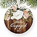 Rustic Engagement Christmas Ornament, 2017 First Christmas Engaged Gift for Couple Getting Married Modern Farmhouse Floral Present 3