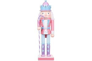 Didiseaon Christmas Nutcracker Ornament, 10 Inch Wooden Nutcracker Figure, Christmas Nutcracker Soldier Figurine Traditional Wooden Nutcracker for Christmas Desktop Home Decor