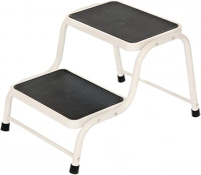 Oypla Double Caravan Step Stool Steel Non Slip Rubber Tread 150kg