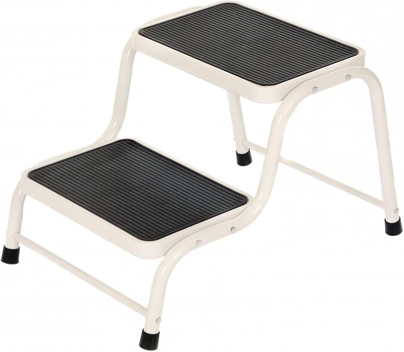 Oypla Double Caravan Step Stool Steel Non Slip Rubber Tread 150kg