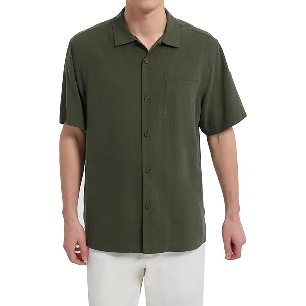 Amazon.com: LilySilk Men Short Sleeve 100% Silk Camp Shirt Lapel