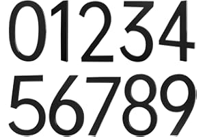 REAVOR 5 Inch Adhesive Numbers for Mailbox, House Home Numbers for Apartment Door Farmhouse Mailbox Office Hotel Outside, Address Numbers and Letters, Frosted Matte Black Acrylic House Number 0-9