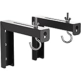 suptek Universal Projector Screen Wall Mount L-Brackets Wall Hanging Mount 6 inch Adjustable Extension Mounting Hooks for Projection Screen up to 66 lbs, 30 kg Capacity Each, PRL001B, Black (1 Pair)