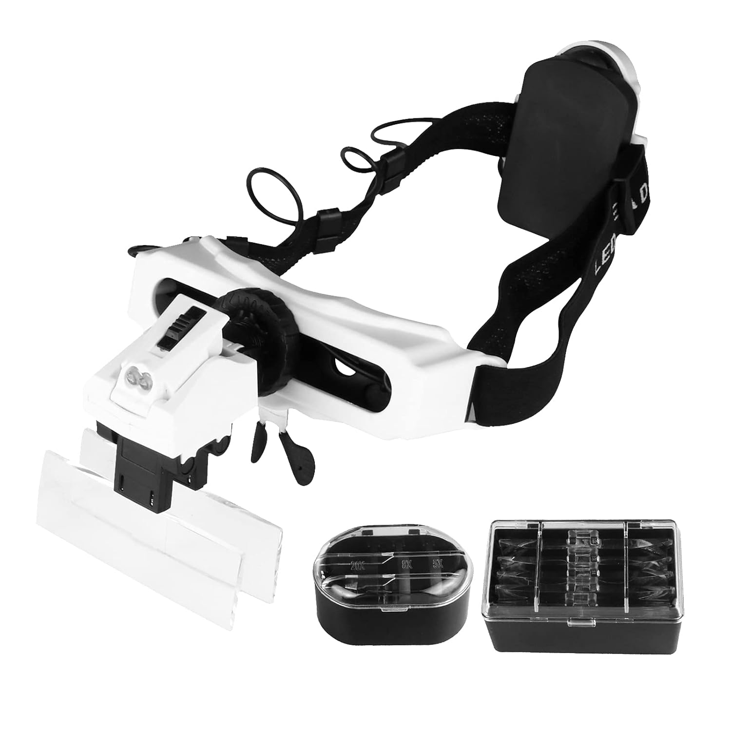 5/10/15/20X Magnifying Headset with LED Light Magnifying Glass Head