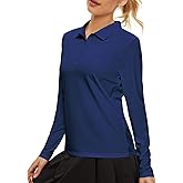 Women's Golf Shirt Long Sleeve Polo Shirt UPF50+ Sun Protection Moisture Wicking Quick Dry Golf Polo Shirt