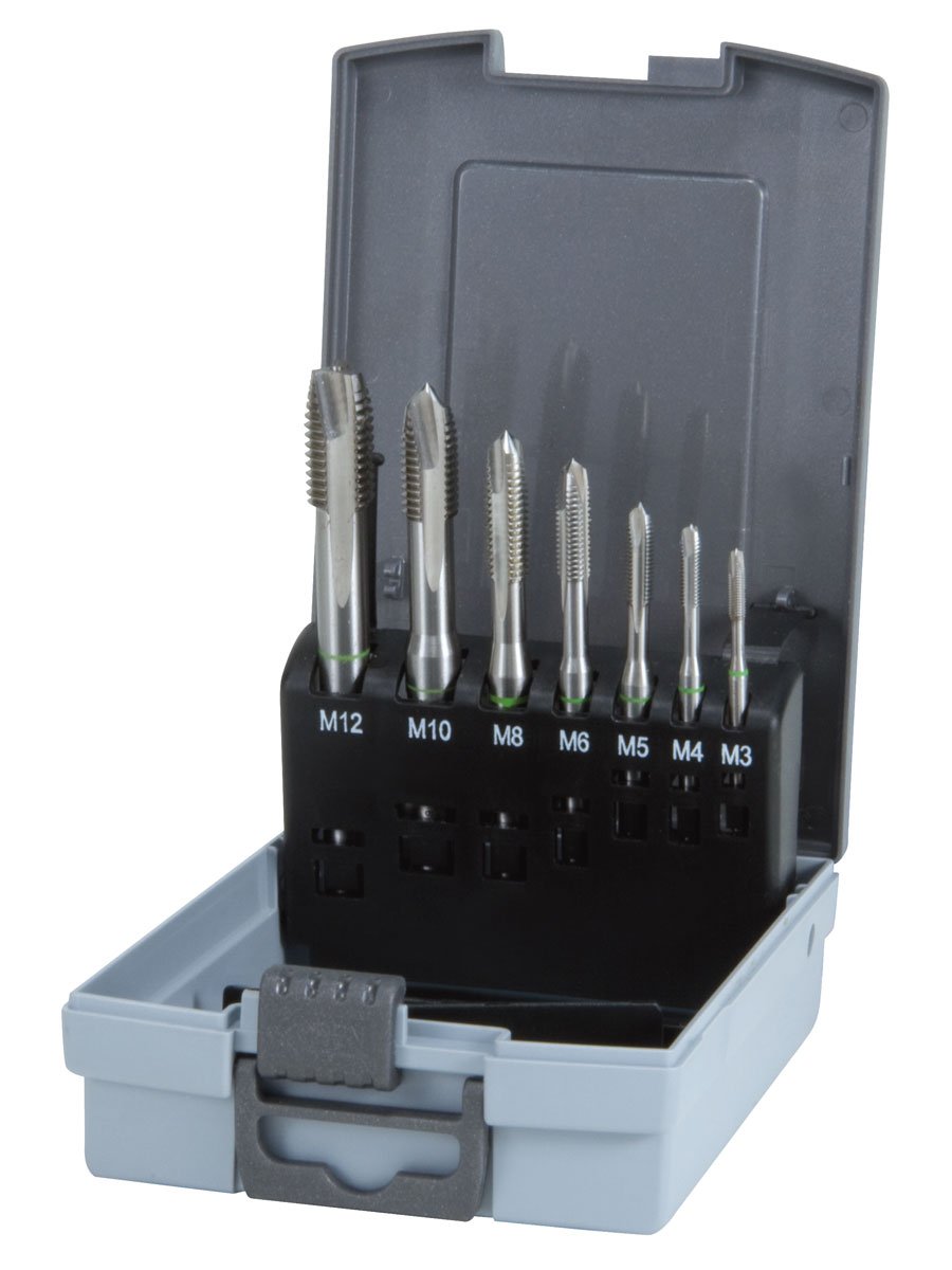 Ruko HSSE-Co 5 Machine Tap Set in Plastic Case, Bright Finish, 7 Pieces, R245061RO